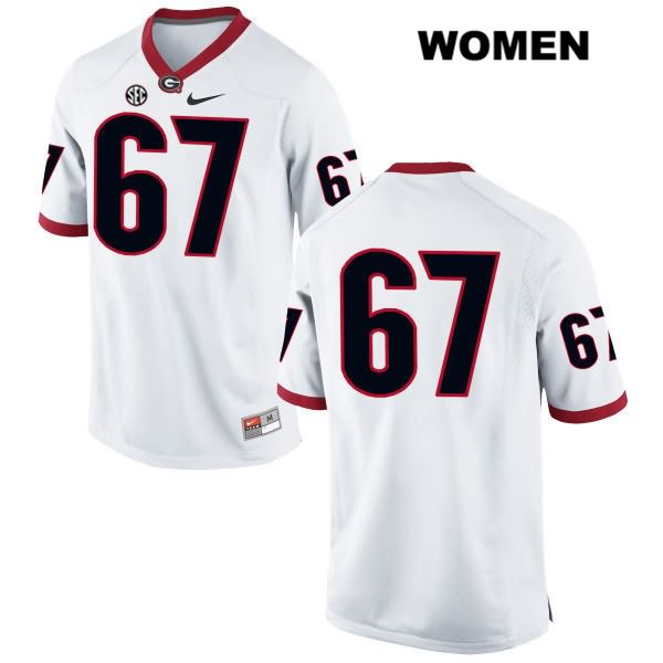 Georgia Bulldogs Women's Sam Madden #67 NCAA No Name Authentic White Nike Stitched College Football Jersey JLX7856QA